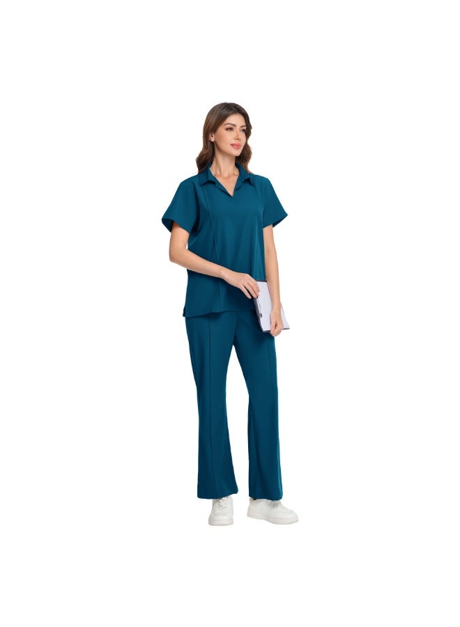 Women's Elastic Doctor Nurse Surgical Gown Work Clothes - Image 1